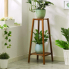 Bamboo Tall Plant Stand Pot Holder Small Space Flower Shelf Rack Display Table (2-Tier)