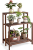 Wood Plant Stand 3 Tier Plant Shelf Indoor Outdoor Flower Pot Display Shelf Rack Garden Potting Bench Multiple Ladder Stand Planter Holder for Home Patio Lawn Living Room Corner Balcony