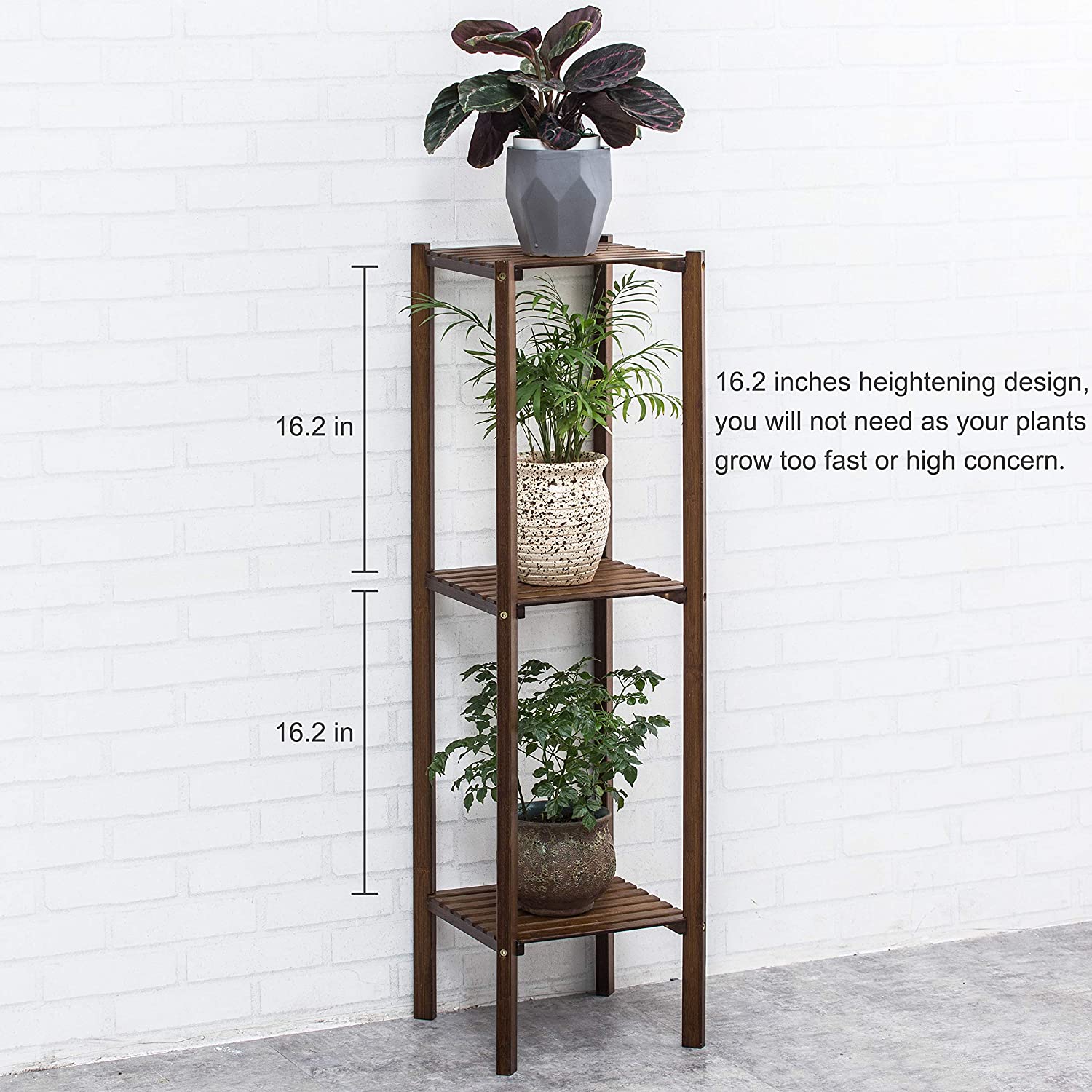 Bamboo Utility 3 Tier Plant Stand Rack Multiple Flower Pot Holder Shelf Indoor Outdoor Planter Display shelving unit for Patio Garden