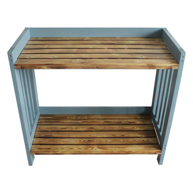 wooden plant bench