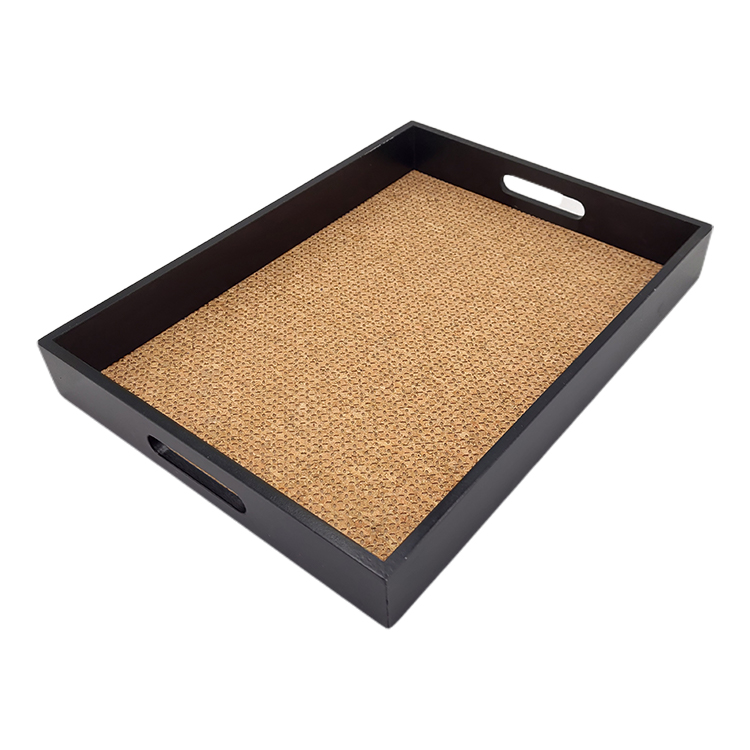 Rectangle Black Wood Serving Tray