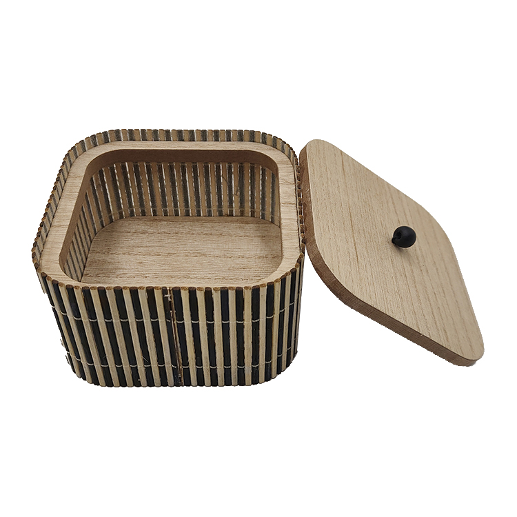 Square Wooden Storage Box