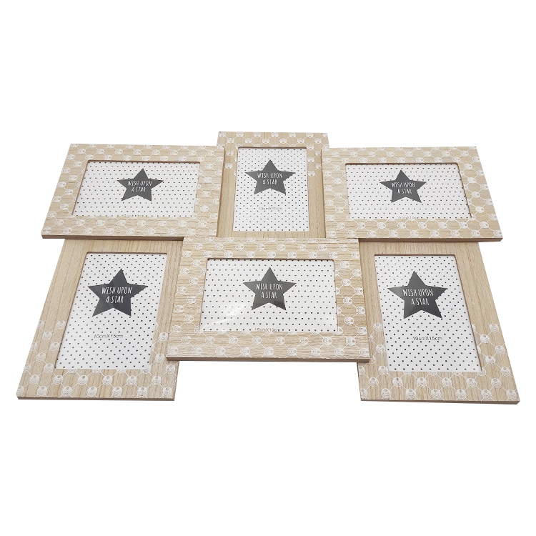 Wooden combination photo frame