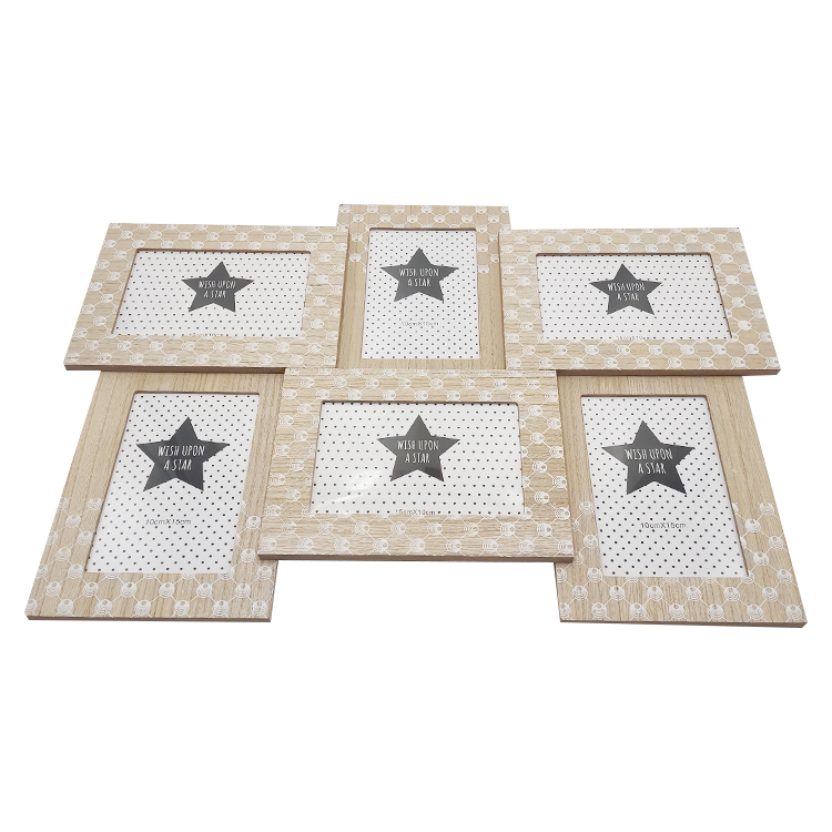 Wooden combination photo frame