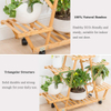 Bamboo Rolling 6 Tier Plant Stand Rack Multiple Flower Pot Holder Shelf Indoor Outdoor Planter Display Shelving