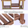 Pine Wood Plant Stand Indoor Outdoor Multi Layer Flower Shelf Rack Higher and Lower Plant Holder in Garden Living Rooms