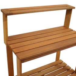 Wooden Outdoor Potted Bench Terrace Garden Station Table Potting Table Wooden Garden Bench For Porches Greenhouses Backyards
