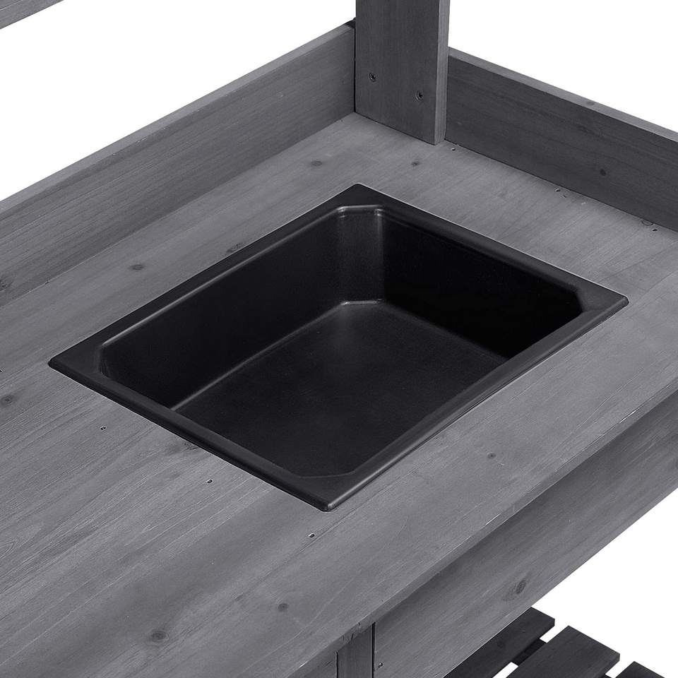 Potting Benches Tables Garden Potters Work Bench Station Planting Bench Solid Wood Outdoor Gray 45.2 x 17.7 x 47.6inch