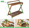 Indoor Plant Stand for Multiple Plants 2 Tier Wood Corner Plant Shelf Rack with Planter Hanger Outdoor Flower Pot Stand Holder for Yard Patio Garden Balcony Porch Living Room ( Rustic X-Cross)