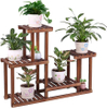 COOGOU Pine Wood Plant Stand Indoor Outdoor Multi Layer Flower Shelf Rack Higher and Lower Plant Holder in Garden Balcony Patio Living Room (4 Tiers )