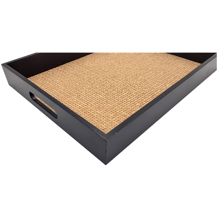 Rectangle Black Wood Serving Tray