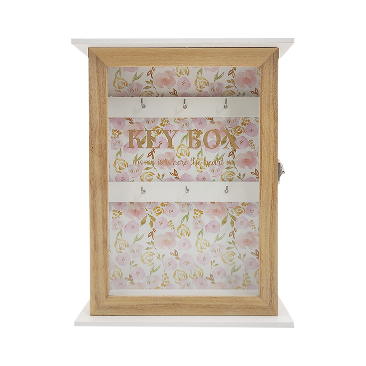Wood Key Box with Glass 