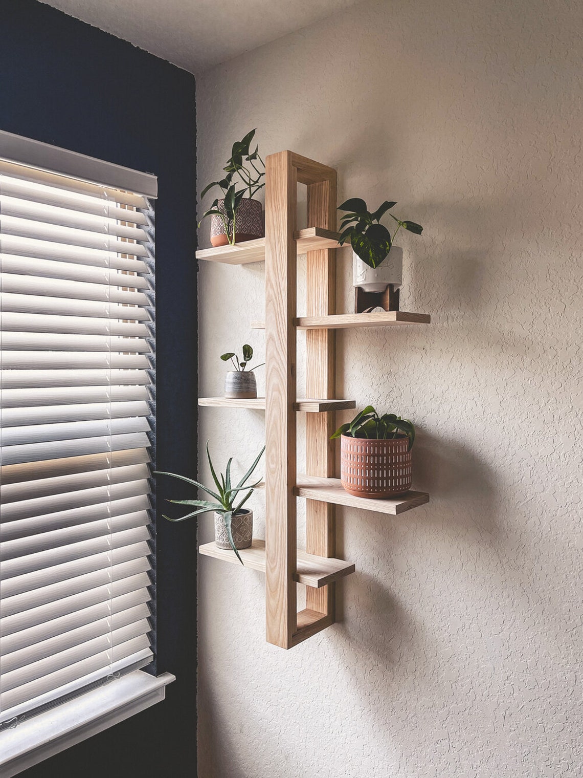 Decorative Floating Shelves, Floating Plant Shelf/Shelves, Tiered Floating Shelf, Walnut Floating Shelf