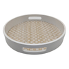 White Round Wood Serving Tray
