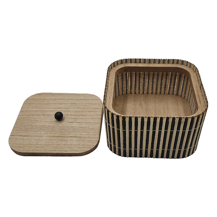 Square Wooden Storage Box