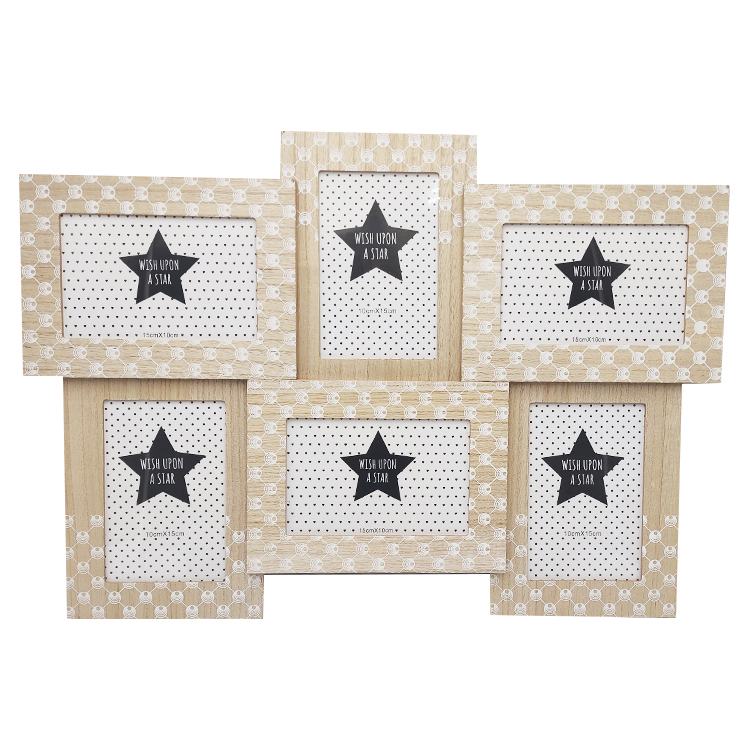 Wooden combination photo frame