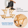 Bamboo Rolling 6 Tier Plant Stand Rack Multiple Flower Pot Holder Shelf Indoor Outdoor Planter Display Shelving