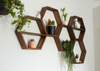 Hexagon Shelves, floating shelf, Honeycomb Shelf, crystal shelf, wood hexagon, plant shelf, rustic display shelves, crystal display shelf