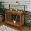 Wooden Outdoor Potted Bench Terrace Garden Station Table Potting Table Wooden Garden Bench For Porches Greenhouses Backyards